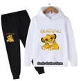 thumbnail image 3 of Conjunto de 2 piezas de ropa deportiva novedosa de otoño para bebés y niños, conjuntos de ropa para niñas, camisetas de El Rey León Simba, sudaderas con capucha y pantalones, chándal para niños, 3 of 4
