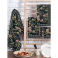 thumbnail image 2 of Black Flowers Kitchen Dish Towels for Drying Dishes Set of 2, Spring Floral Elegant Pastoral Vintage Waffle Weave Microfiber Hand Tea Bathroom Towels Quick Dry & Absorbent Towel 15.7x23.6, 2 of 7