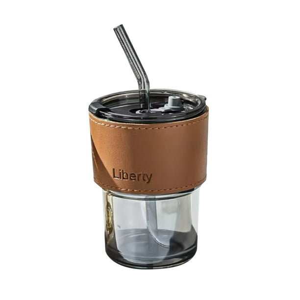 Vaso alto para bebidas, taza de café, vaso con doble pajita, vaso portátil para regalo