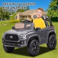 thumbnail image 5 of Licensed Toyota Tacoma 12V Battery Powered Ride on Cars with Remote Control, Kids Electric Ride on Vehicles for Boys Girls, Ride on Truck Toys with USB, AUX, MP3, FM Function, LED Headlight, Gray, 5 of 13