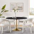 thumbnail image 2 of Modway Lippa 54" Round Artificial Marble Dining Table in Gold Black, 2 of 8