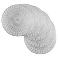 thumbnail image 2 of LQCrafK Round Placemats Set of 6,  Place Mats for Dining Table, Washable Vinyl Placemats, Silver, 2 of 7