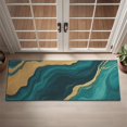 thumbnail image 2 of Teal Marble Gold Line Pattern Door Rugs,Washable Non Slip Door Mats Indoor,Decorative Door Mats,Entry Mat Indoor for Entrance,Bedroom,Kitchen,Bathroom,16"x47", 2 of 6