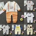 thumbnail image 4 of Kogui New Born Clothes Baby Boy Newborn Baby Boys Gentleman Knit Romper Long Sleeve Jumpsuit with Hat Infant Cute Fall Winter Clothes 0 3 6 9 12 18 24 Months (Blue,1-3 Months), 4 of 4