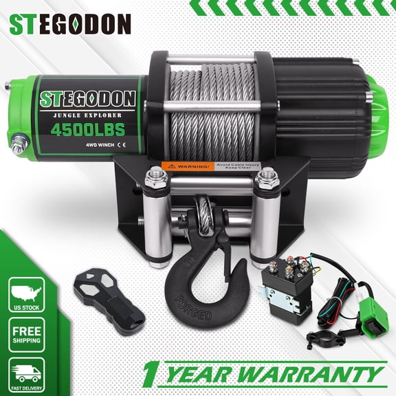 STEGODON 4500 lb Electric Winch 12V ATV/UTV Winch with Steel Cable and Wireless Remote