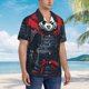 thumbnail image 3 of Fotbe Red Black Eastern Panda Warrior Camisa Hawaiana para Hombre Unisex – Camisa Casual de Verano con Botones de Manga Corta de Algodón y Lino,Small, 3 of 7
