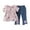 Pink, variant on Bovxnpu Toddler Girls Clothes, Short Sleeve Shirt Top Flare Denim Jeans, Little Flower Print Casual Shirt Set Short Short Sleeve And Jeans Lapel Sets 4-5 Years