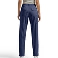 thumbnail image 4 of WAYUTE Womens High Waist Straight Leg Cargo Pants Button Zip Front Patch Pockets Ankle Length Casual Chino Trousers Outdoor,Dark Blue,XL, 4 of 6