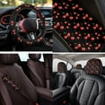 thumbnail image 4 of Yuyamidu Cute Cherry Automobile Seat Cover Sets 14 Pack with Car Steering Wheel Cover Arm Rest Cover Car Head Rest Protector Seat Belt Pads Universal for Auto Truck Van SUV, 4 of 7