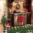 thumbnail image 6 of Christmas Kitchen Rugs and Mats Set of 2,Buffalo Plaid Red Farm Truck Merry Christmas Kitchen Mat,Xmas Winter Holiday Non Slip Low-Profile Sink Mat Decorations for Home Kitchen 18x48+18x30 Inches, 6 of 6