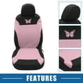 thumbnail image 3 of Kit universal de 9 fundas para asientos de coche Unique Bargains lavables patrón de mariposa color rosa, 3 of 7