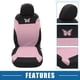 thumbnail image 3 of Kit universal de 9 fundas para asientos de coche Unique Bargains lavables patrón de mariposa color rosa, 3 of 7