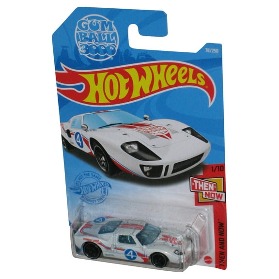 Hot Wheels Then And Now 1/10 (2020) Gum Ball 3000 Ford GT-40 White Car 78/250
