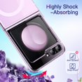 thumbnail image 6 of JETech Magnetic Case for Samsung Galaxy Z Flip 5 Compatible with MagSafe Accessories, Transparent Hard PC Protective Phone Cover, Anti-Scratch (Purple), 6 of 6