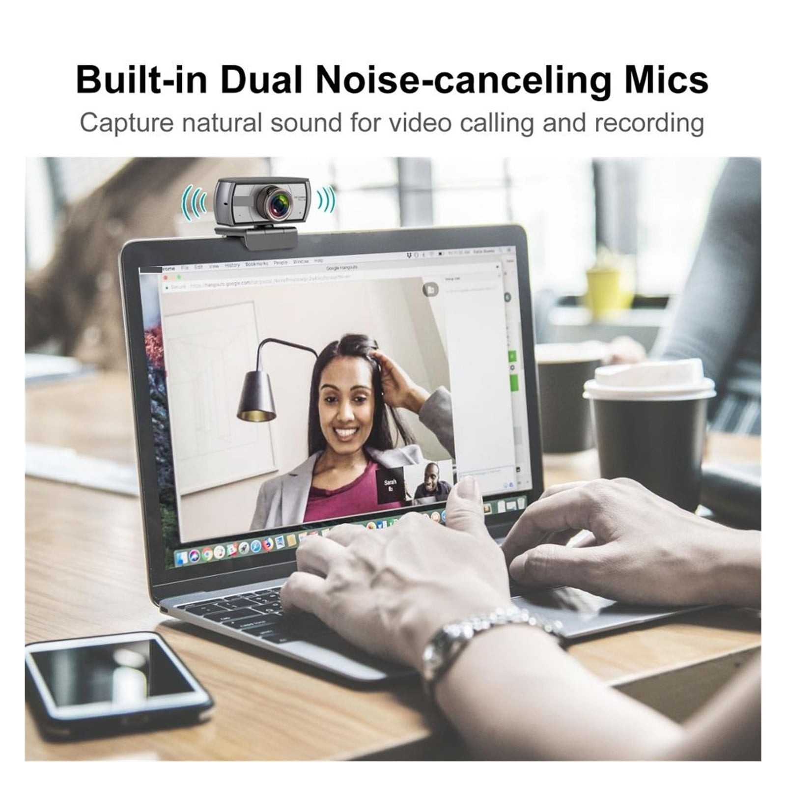 120° Wide Angle Webcam 1080P Full Hd With Microphone USB Video Conference Meetting For Laptop Computer PC ,Full Clarity