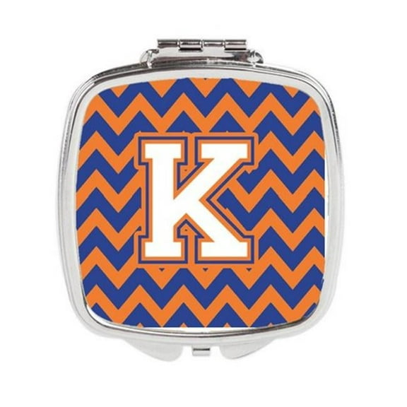 Letter K Chevron Blue & Orange No.3 Compact Mirror - Blue & Orange - 3in. H x 0.3in. W x 2.75in. L