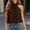 Brown, variant on Womens Sleeveless Top, Halter Solid Resort Knit with Back Tie Flowy Brown M