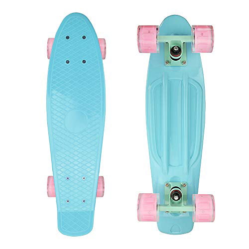Jaoul Cruiser Skateboard for Girls Kids Ages 6-12, Complete Skate Board 22  Inch Mini Standard Skateboard