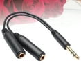 thumbnail image 5 of MRLESS 6.35mm Stereo Cable Headphone Earphone Audio Cable Micphone Y Splitter Adapter 1 Male to 2 Female Connected Cord to Laptop (Black), 5 of 6