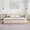 Beige, variant on King Size Bed Frame, Elegant Striped Fabric Upholstered Bed Frame, Minimalist Bed Frame with Padded Headboard, 800 lbs Support, Modern King Bedroom Furniture,Beige
