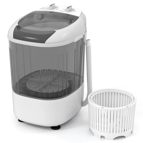 Costway Machine à Laver Portable 5,5 Lb Mini à Chargement par le Haut avec Cuve d'Essorage Amovible Gris