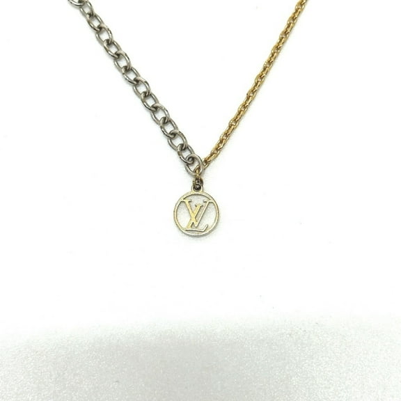 Pre-Owned LOUIS VUITTON M68074 Logomania Two-Tone Chain Necklace, Metal, Women's, Gold (Good)