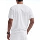 thumbnail image 3 of Camisa Elvqul Hombre Economicas Stretch Blanco Algodón sin Estampado Manga Corta Cuello V Botones, 3 of 8