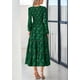 thumbnail image 2 of Vestido PRETTYGARDEN para mujer, midi, manga larga, de otoño, verde oscuro, 2 of 9