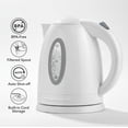 thumbnail image 2 of OVENTE Electric Kettle, 1.7L Fast Boiling Water Heater for Coffee or Tea, BPA Free with Water Level Gauge, Auto Shut-Off, Boil-Dry Protection, Indicator Light and Removable Filter, White KP72W, 2 of 9