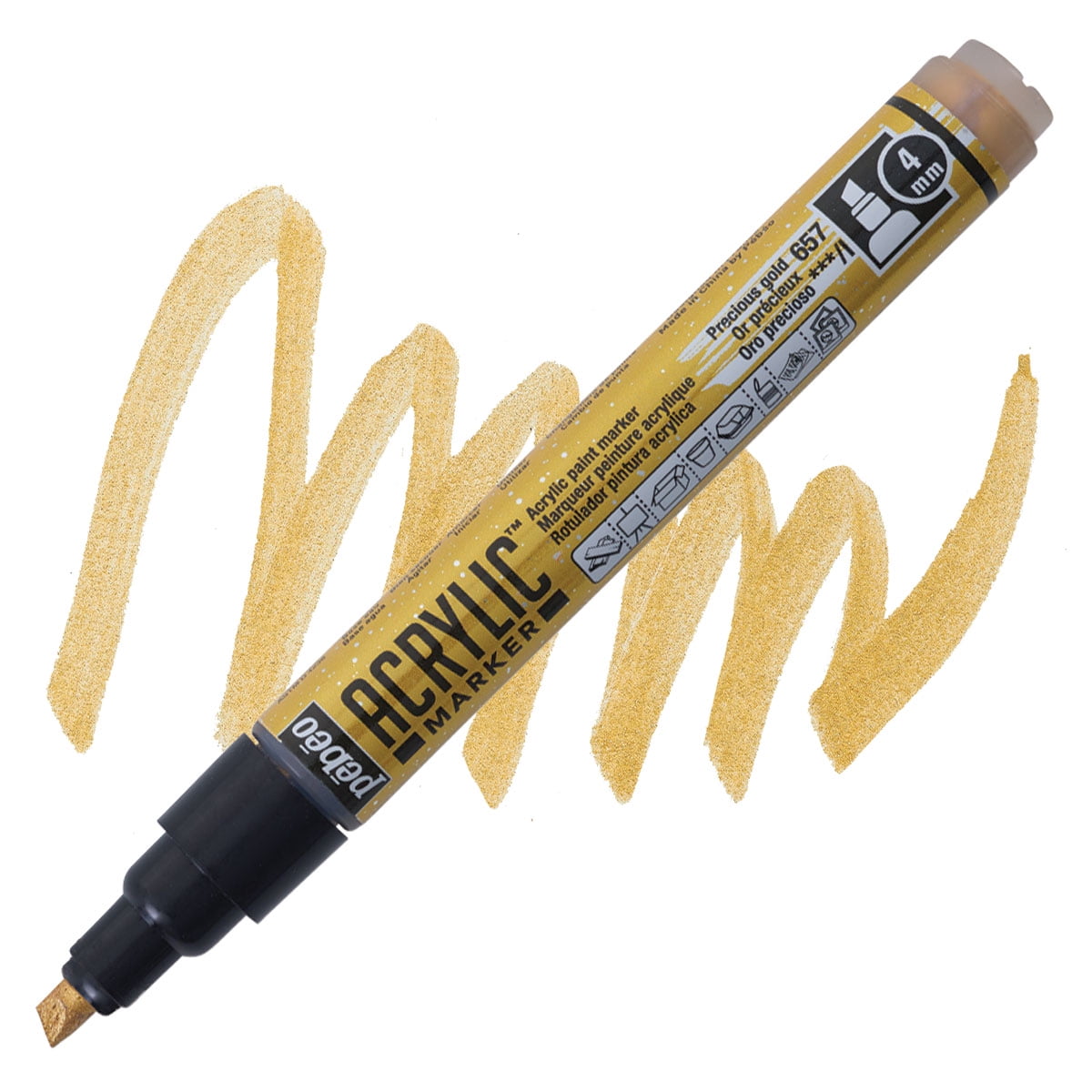 Pebeo Acrylic Marker Precious Gold, 4 mm, Chisel Nib