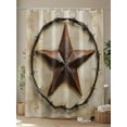 thumbnail image 4 of Fsddascl Country Star Retro Shower Curtain Set - Long 72" x 84" Washable Bathtub Curtain with 12 Hooks, Farmhouse Western Aesthetic Art Waterproof Fabric Stall Shower Curtains for Bathroom/Bathtub, 4 of 6