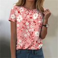 thumbnail image 2 of idosla Vintage Boho Floral T Shirt for Women Cute Colorful Wildflowers Graphic Short Sleeve Fashion Girl Botanical Tee Tops (Pink, M), 2 of 4