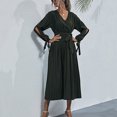 thumbnail image 1 of Vestido Largo, Vestido Hueco De Color Puro Algodón Para Ir De Compras, 1 of 8
