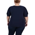 thumbnail image 3 of NY Collection Women's Plus Size Short Sleeve Balloon Sleeve Top With Hardware, 3 of 4