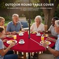 thumbnail image 3 of Round Outdoor Tablecloth with Umbrella Hole and Zipper, Pure Red Tablecloth with Elastic Waterproof, Simple Solid Color Patio Table Covers for 55" - 60" Picnic Pool Tables, 3 of 9