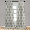 thumbnail image 5 of Ambesonne Grid Curtains, Geometric Triangles Tile, Pair of 28"x63", Black and Cream, 5 of 5