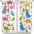thumbnail image 2 of Dino Curtains, Cartoon Style Colorful Dinosaurs Pattern Window Treatments, Rod Pocket Thermal Insulated Drapes 2 Panel Sets for Kids Bedroom Nursery Classroom, 84" W X 84" L, 2 of 8