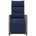 thumbnail image 5 of vidaXL Reclining Patio Chair with Side Table Gray Poly Rattan, 5 of 11