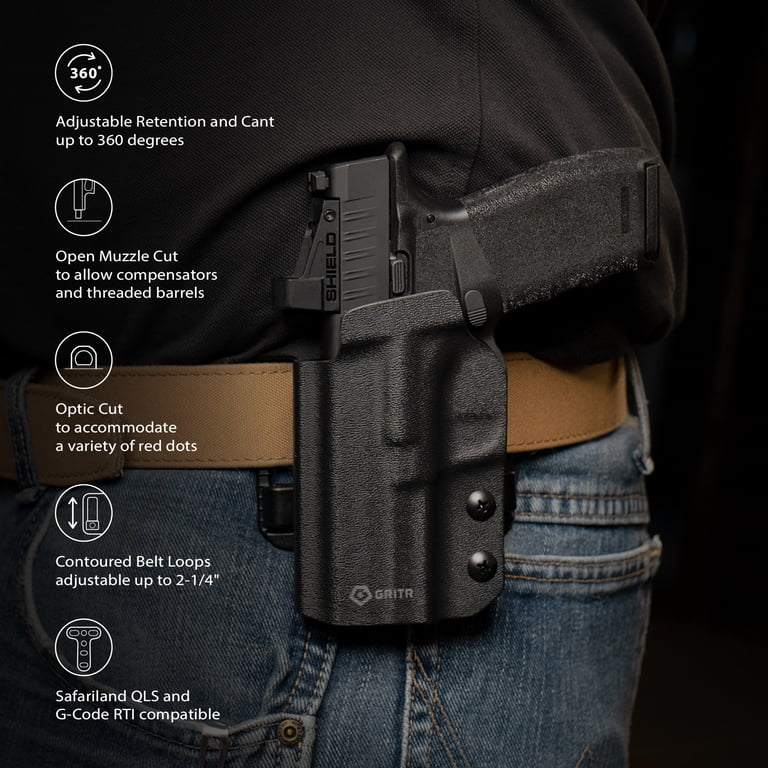 Black Carbon Fiber OWB Holster For Springfield XD 9 4" - Left Hand, Optic Ready, Made In USA