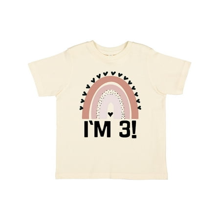 

Inktastic 3rd Birthday Boho Rainbow 3 Year Old Gift Toddler Boy or Toddler Girl T-Shirt