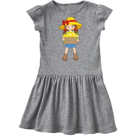 

Inktastic Farming Girl with Crate of Lemons Gift Toddler Girl Dress