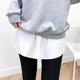 thumbnail image 5 of Minifalda con abertura en la parte inferior de la camisa, minifalda con abertura en la parte inferior de la camisa, ajustable en capas, para mujer y niña (estilo simple), 5 of 5