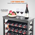 thumbnail image 2 of 42 Bottle Modular Wine Rack 7 Tier Solid Bamboo Wood Storage with Table Top Freestanding Floor Holder Display Shelf Wobble Free for Kitchen Bar Cellar, 2 of 9