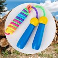 thumbnail image 3 of Ergonomic Design Tangle-Free Children Skipping Rope Rainbow Striped Print Wooden Handle Adjustable Length Jump Rope Sports Goods, 3 of 7