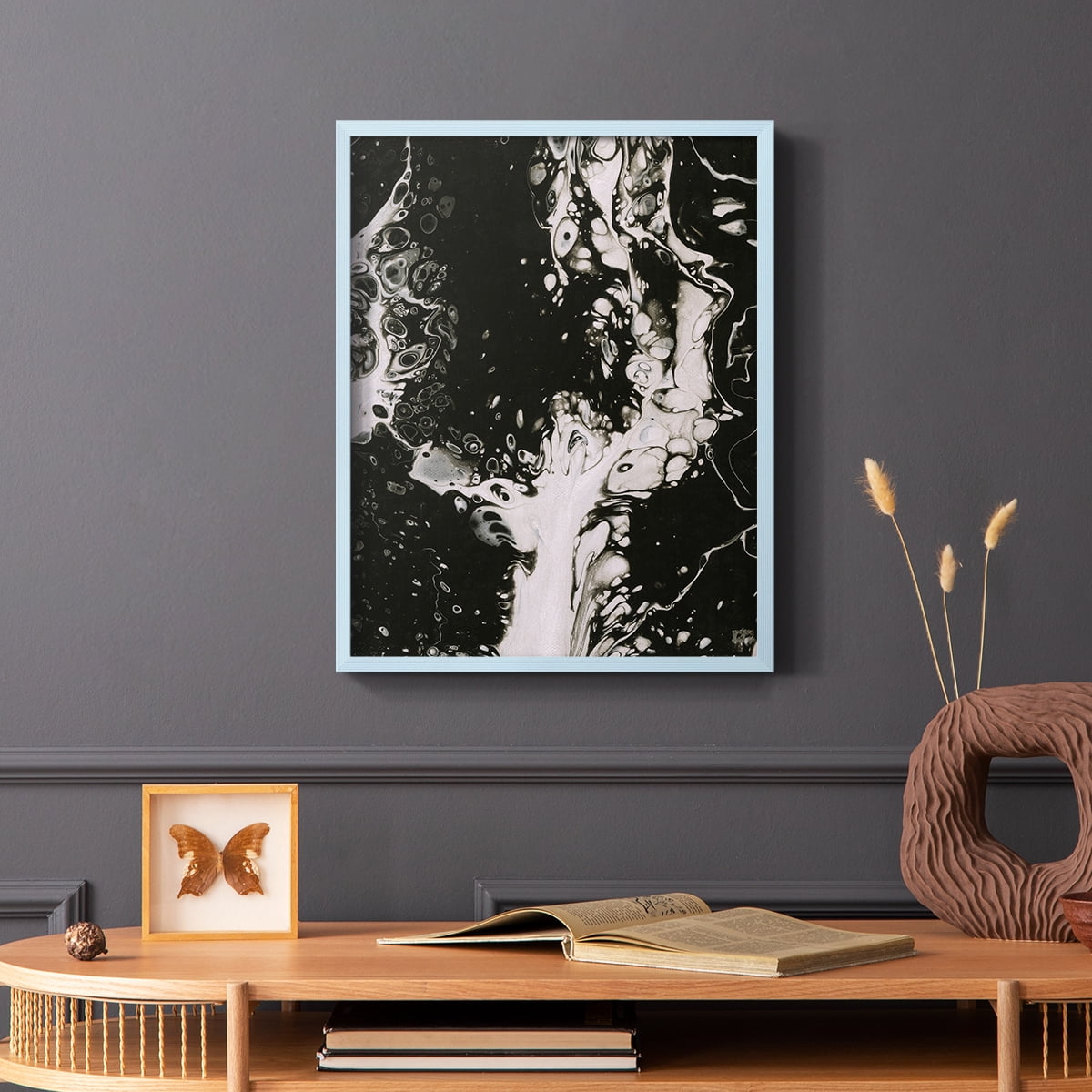 C37 Framed Print in Blue Solid Wood Framed Print No Nail Hanging