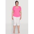 thumbnail image 3 of Womens Plus Size Cut Out Crew Neck Tee, 3 of 5
