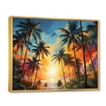 thumbnail image 2 of Designart "Colorful Palm Trees composition VI" Palm Trees Floater Framed Wall Art Print, 2 of 7