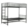 thumbnail image 5 of Harper & Bright Designs Twin Over Twin Metal Bunk Bed with Shelf and Guardrails, Twin Size Bunk Beds Frame for Teens & Adults, Black, 5 of 12