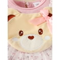 thumbnail image 6 of Infant Baby Girls Summer Rompers Dress Floral Print Bear Patch Fly Sleeve Mesh Tulle Skirt Hem Bodysuits with Headband, 6 of 9