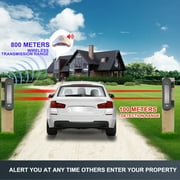 HTZSAFE Solar Wireless Driveway Alarm System- 1/2 Mile Long Transmission Range- 300 Feet Wide Sensor Range- No Wiring No Need Replace Battery- Outdoor Weatherproof DIY Security Perimeter Alert System